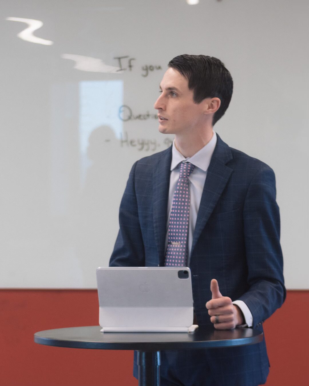 A sales mentor presenting for interns